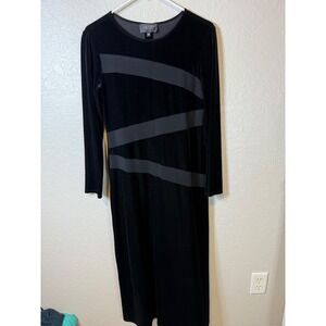 Laundry by Shelli Segal Black Velvet Evening Dress Petite 8P